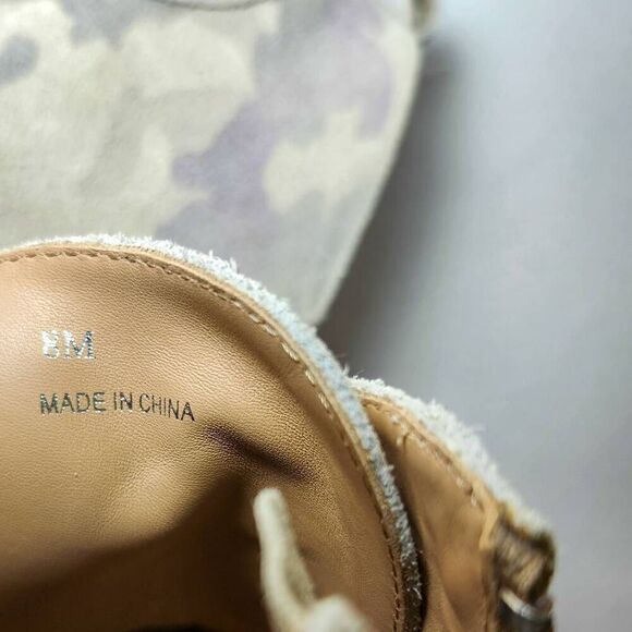 Linea Paolo Suede Camouflage Wedge Shoes US 8 Athletic Sneaker Tan Platform - Picture 7 of 8